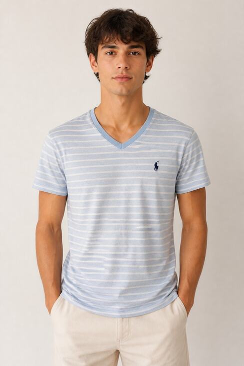 Polo Ralph Lauren Other - Polo Ralph Lauren Custom Slim Fit Striped V-Neck Tee M